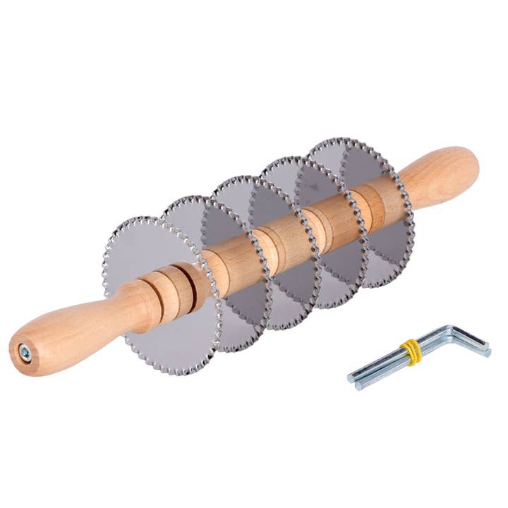 Tagliapasta - Wholesale Kitchen Tool/Gadget - Rolling pastry cutter with 5 serrated steel blades