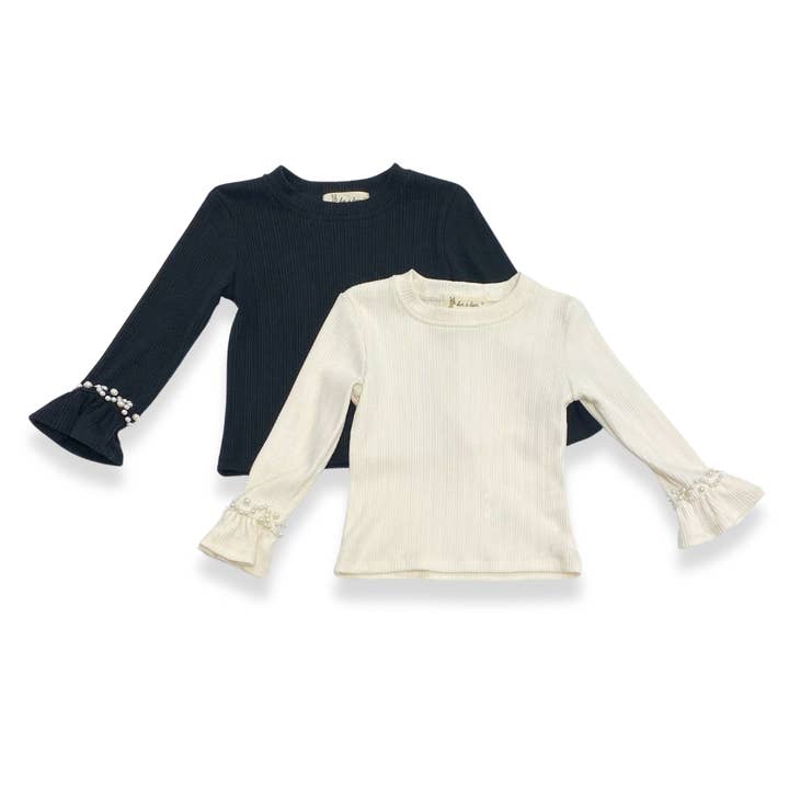 17138 Perlebesat Bell Slv Top (2 Farver) for engroshandel hos Doe a Dear