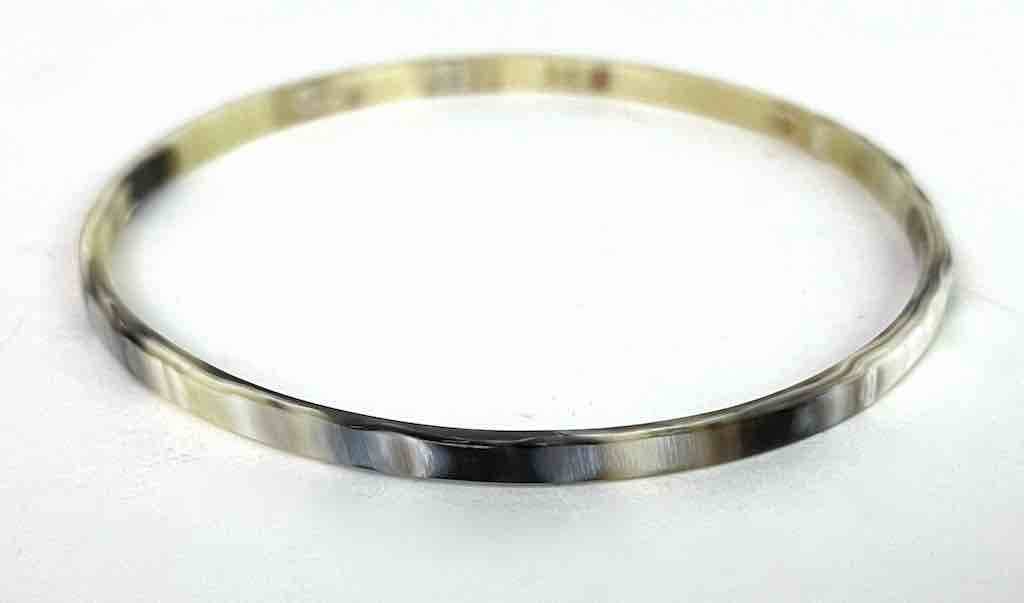 The Niger Bend - Wholesale Bangle Bracelet - Thin African cow horn bangle, 2 shades, 2 shapes12