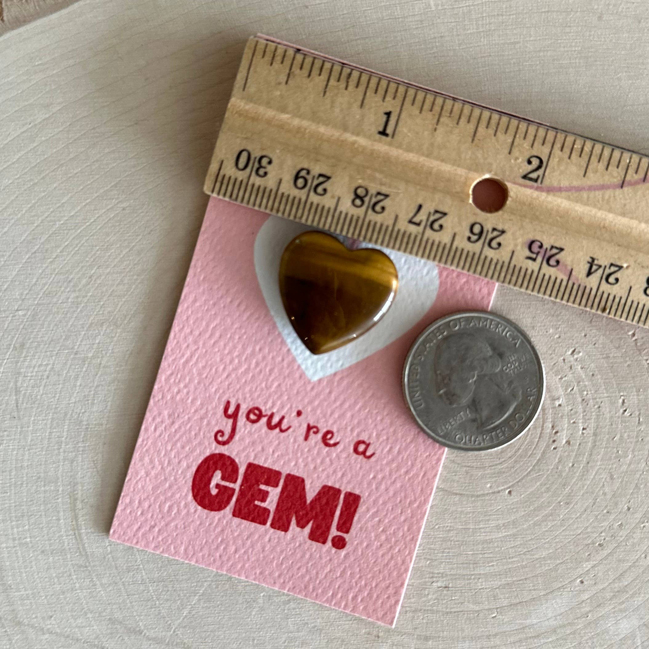 Pebble House - Vendita all'ingrosso Pietra/cristallo spirituale - Biglietto di Auguri Mini con Cuore e Cristallo « You're a Gem! » - Cristalli e Pietre3