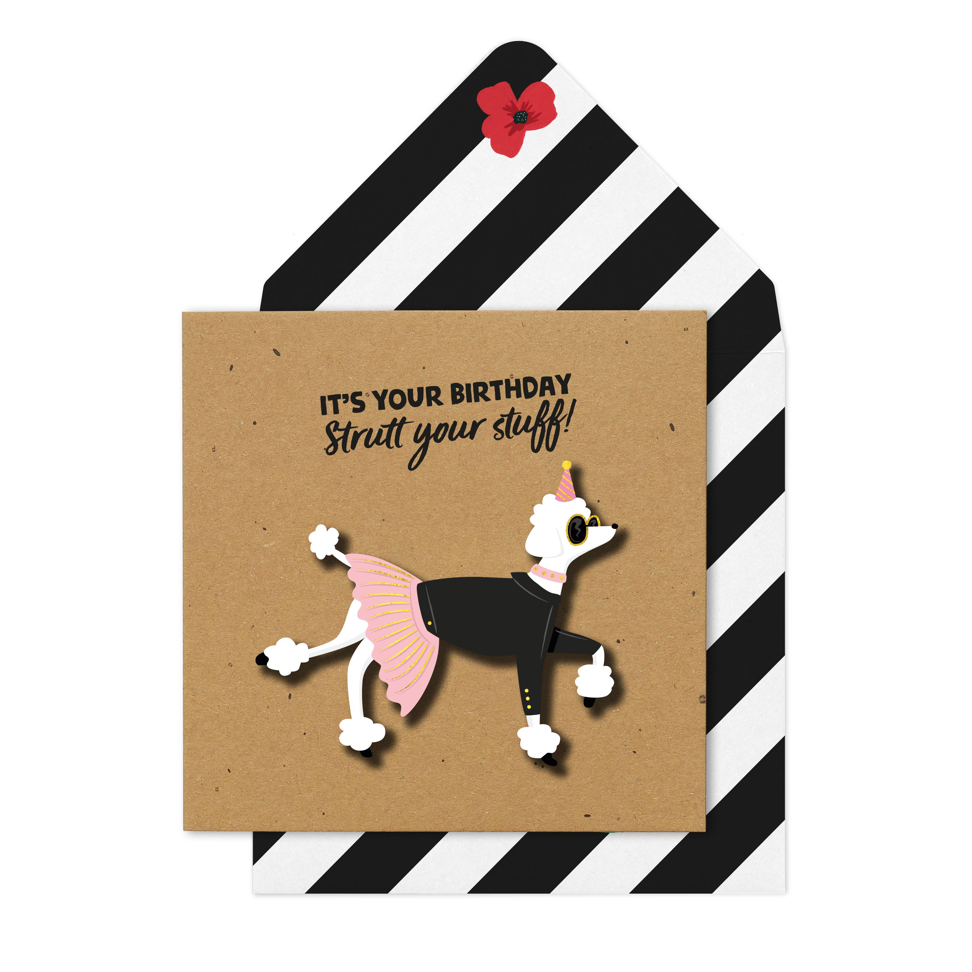 Tache - Wholesale Birthday Card - Strut Your Stuff Poodle Card0