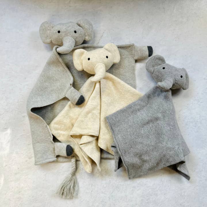 Viverano Organics - Vendita all'ingrosso Copertina doudou - Neonati - Elephant - Coperta di sicurezza biologica Baby Lovey, tessuto per coccole