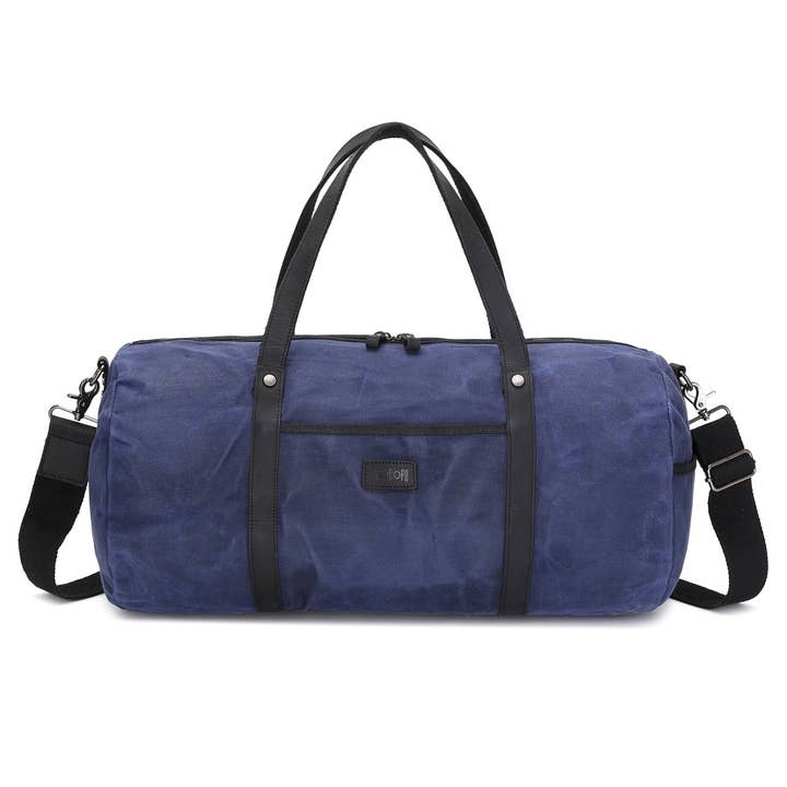 FERDI - Borsone in vera pelle e tela spalmata - Blu per la vendita all'ingrosso da parte di apocope.paris