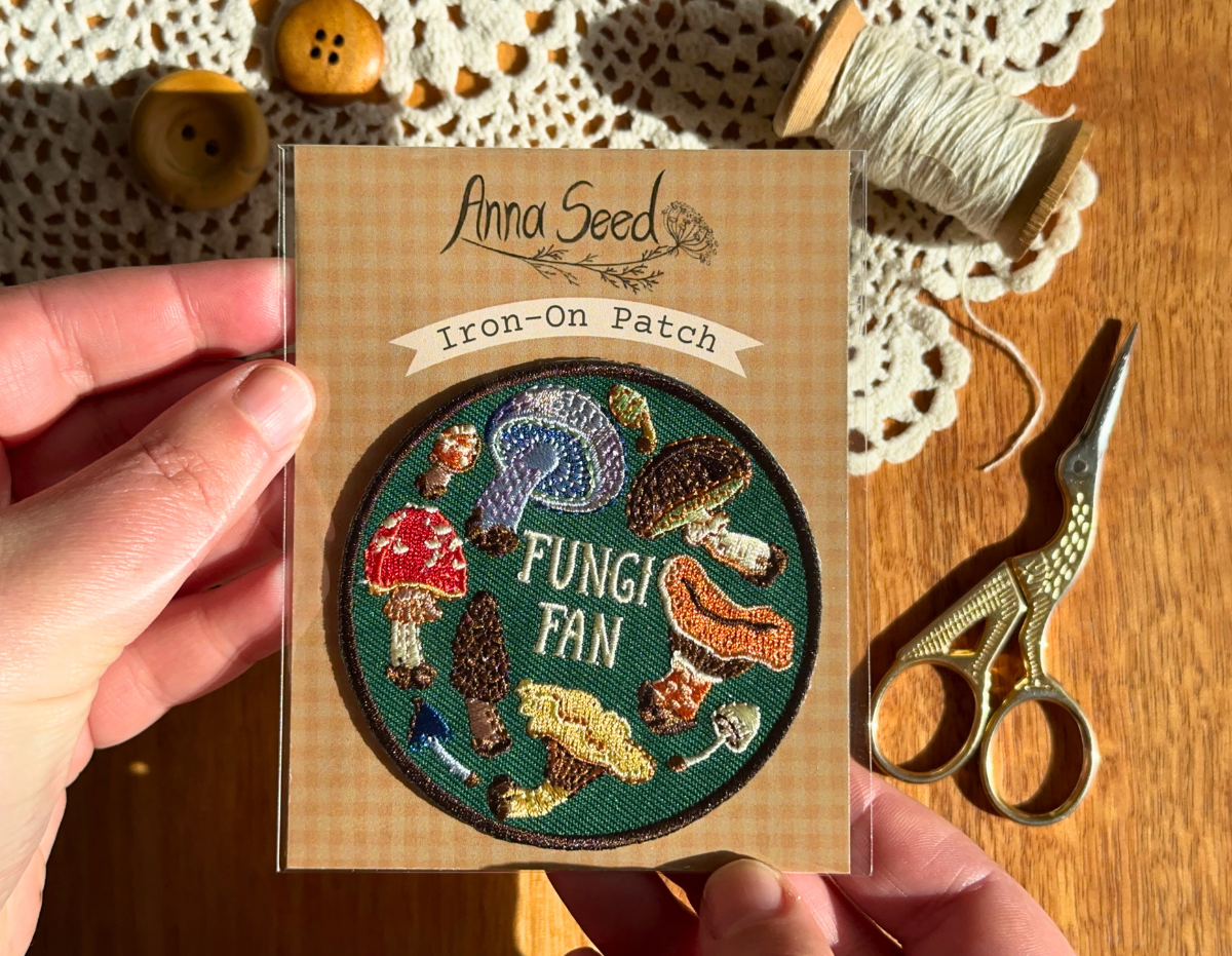 Anna Seed Art - Vente Écusson - Patch thermocollant - Fan de champignons1