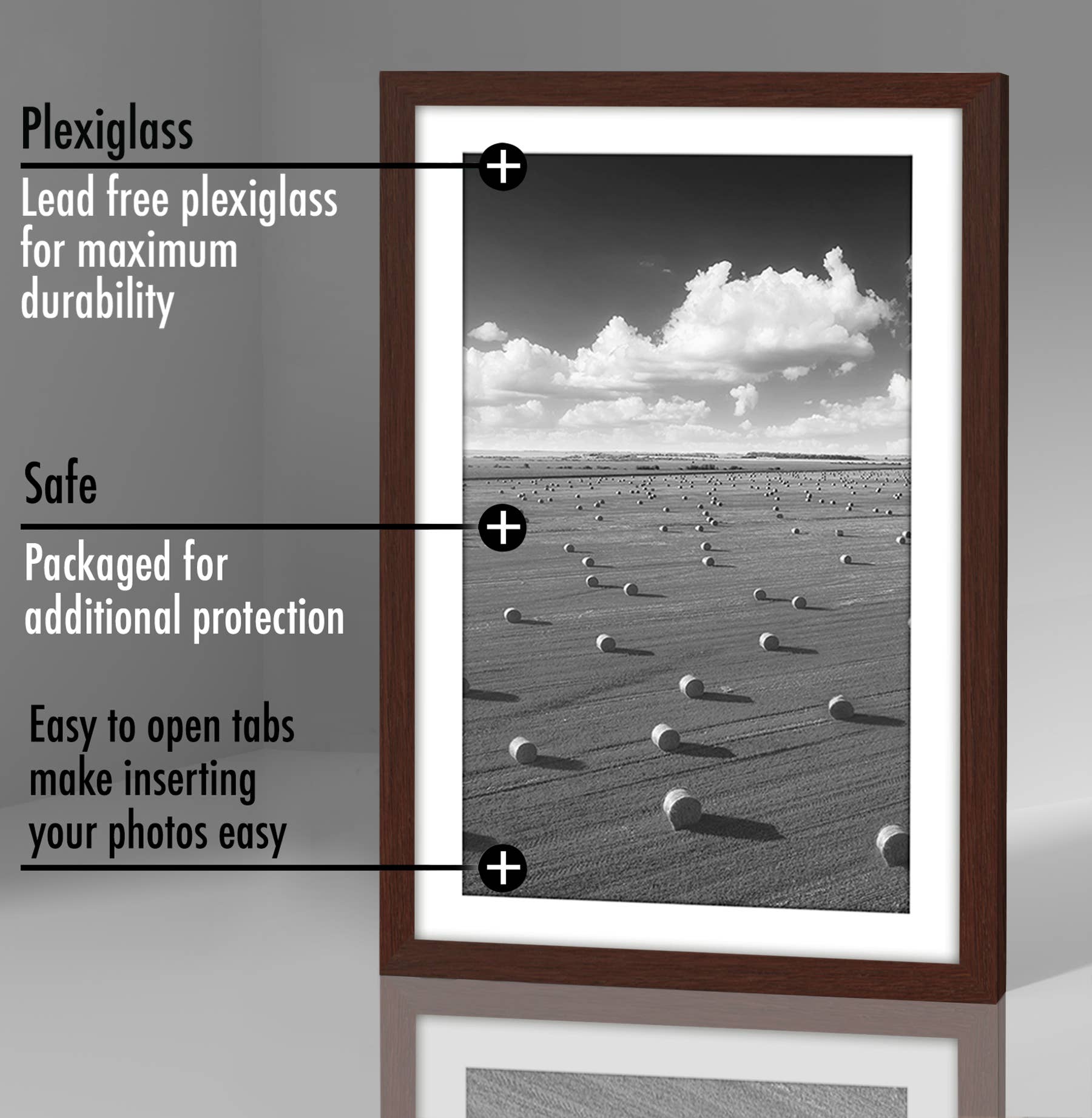Americanflat - Wholesale Picture Frame - Americanflat Picture Frame with Mat Slim Molding (5 Pack)66