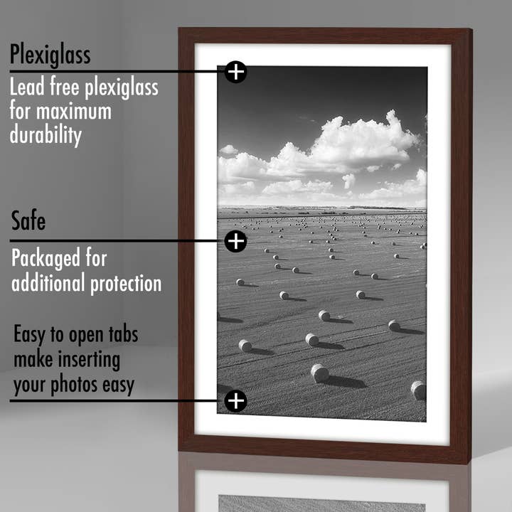 Americanflat - Wholesale Picture Frame - Americanflat Picture Frame with Mat Slim Molding (5 Pack)66