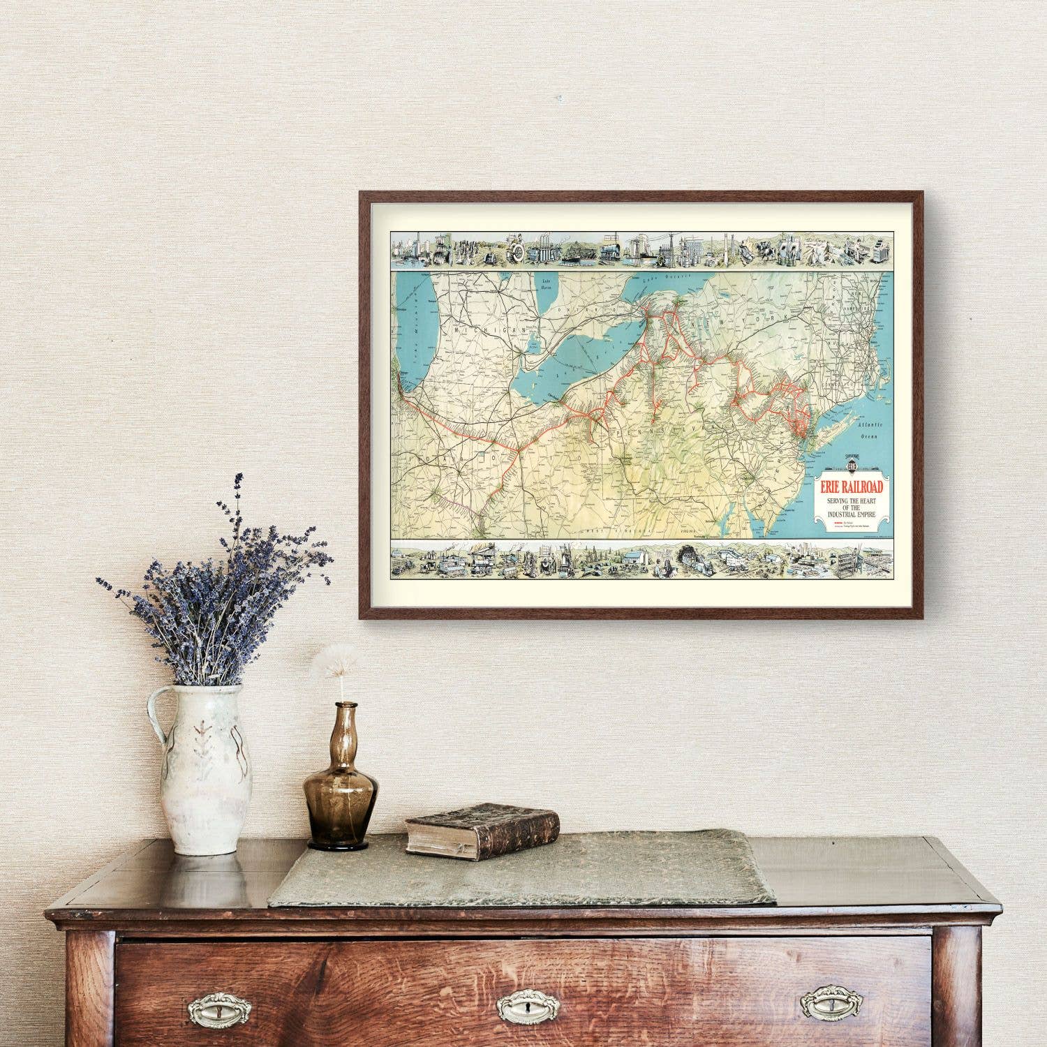 Ted's Vintage Art - Wholesale Map - Vintage Railroad Map of United States 19271