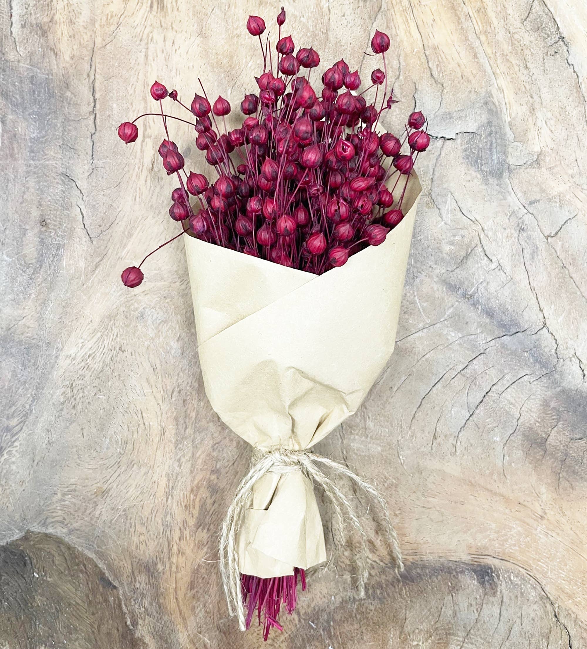 Andaluca - Wholesale Dried/Pressed Flowers - MINI Merlot Flax Bundle #822