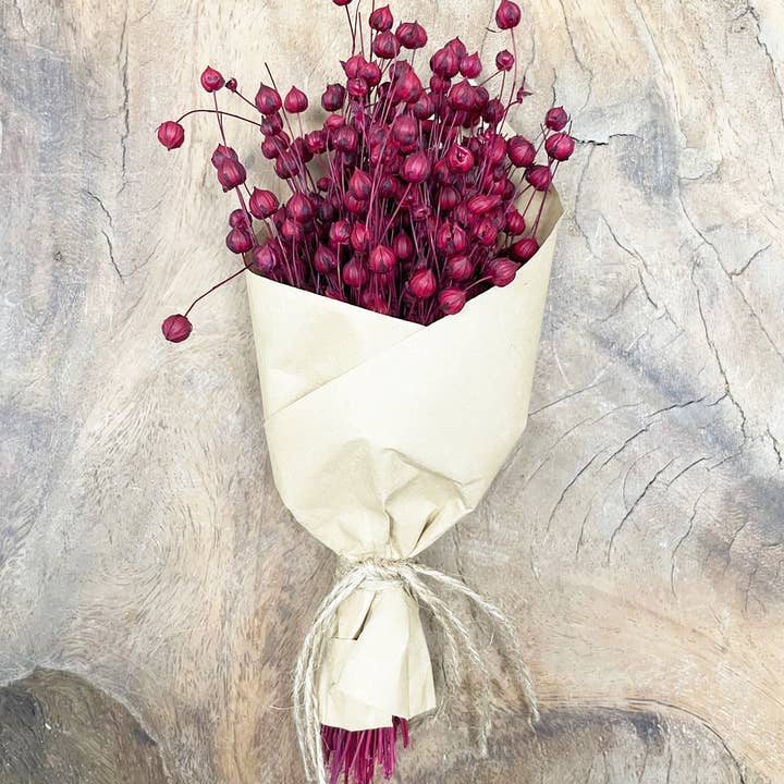 Andaluca - Wholesale Dried/Pressed Flowers - MINI Merlot Flax Bundle #822