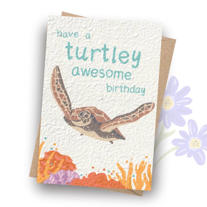 Tilly Scribbles - Wholesale Birthday card - Plantable Turtle Birthday Card2