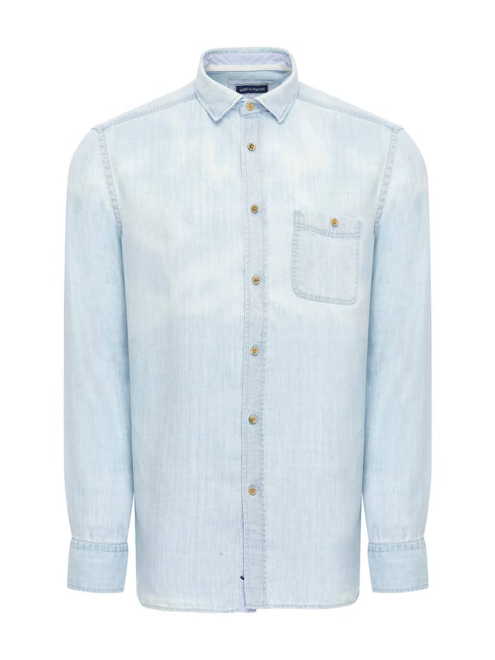 Lyseblå Tencel-skjorte for engroshandel hos American Heritage