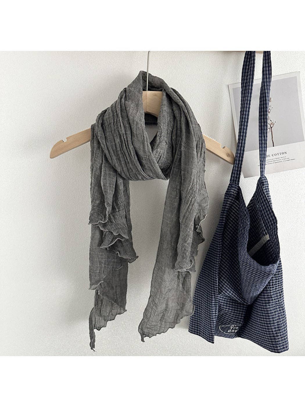 Funkyrel® Atzbranding Limited - Wholesale Scarf - Women's - Scarvii - Vintage Solid Color Women's Crinkled Scarf3