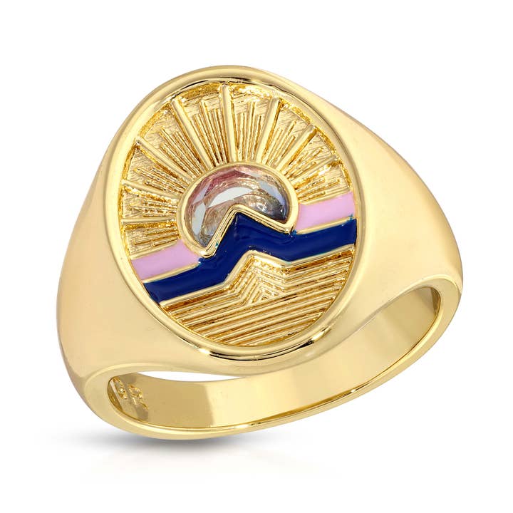 Glamrocks Jewelry - Vendita all'ingrosso Anelli con sigillo - Anello con sigillo Tequila Sunrise - Twilight