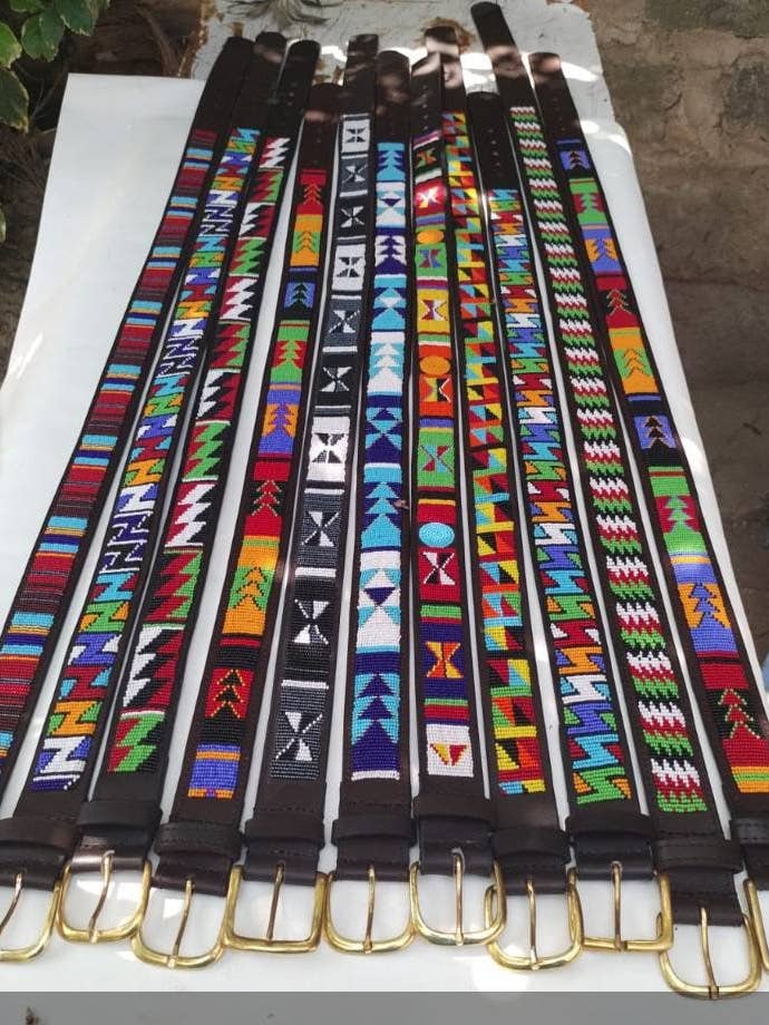 grossist 10 masaai masai maasai pärlade handgjorda läderbälten för wholesale av Delight merchants