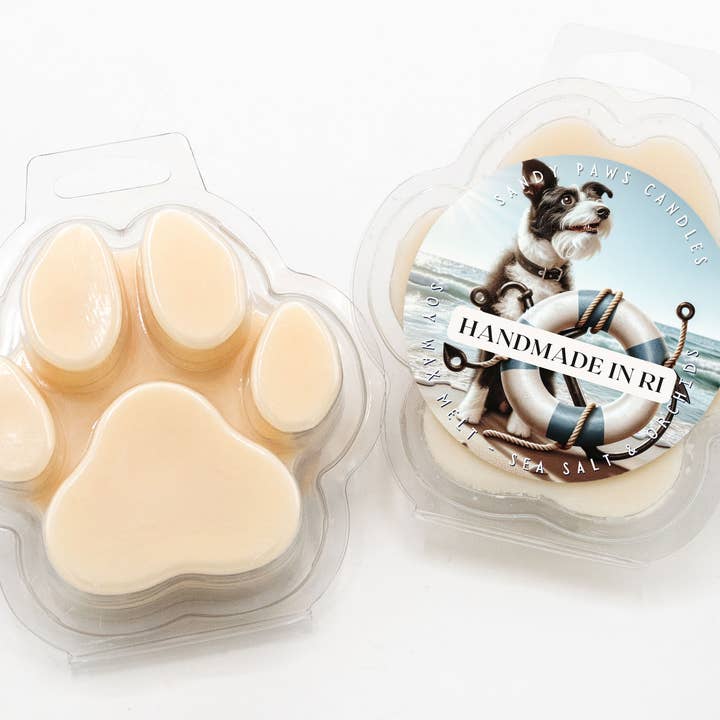Big Dog Paw Wax Melt - paraffin-free for wholesale by Sandy Paws Candles