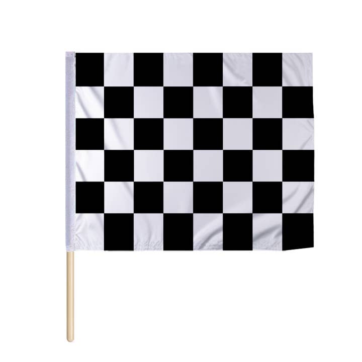 AGAS Black White Checkered Nylon Racing Flag 30x30 inch for wholesale by AGAS MFG INC