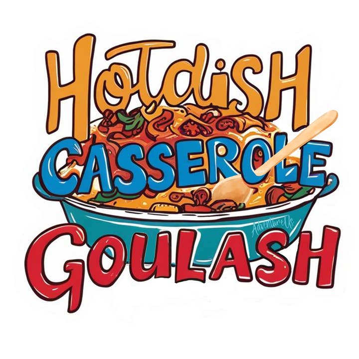 Hotdish-Auflauf-Gulasch - Vinyl-Aufkleber für den Großhandel von AdventureUs