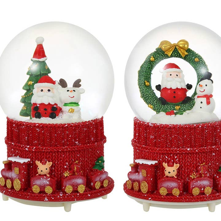 SINT - Wholesale Snow Globe - SINT Christmas Musical Glittering Water Snow Globe | Set of 2