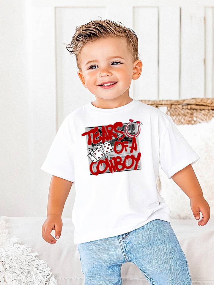 Tears Of A Cowboy Western Toddler Graphic Tee for wholesale by Uncommon Label