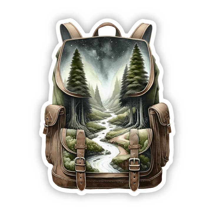 Backpack Sticker | River Nature Design | Vinyl Decal for wholesale by PiggyPrintStickers
