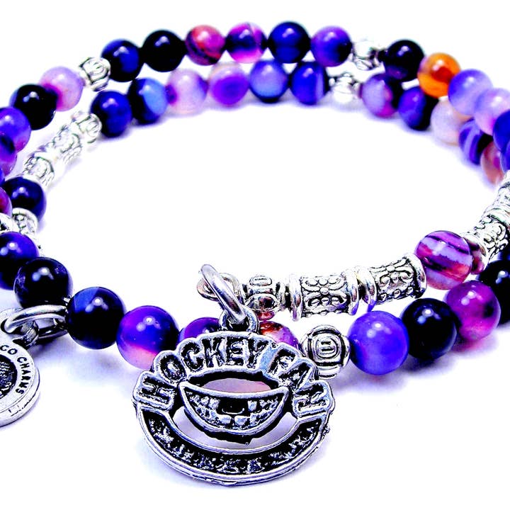 Hockey Fan missing teeth Agate Stone Quartz bracelet for wholesale by Chubby Chico Charms