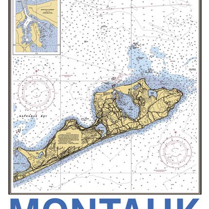 LOST DOG art & frame - Venta al por mayor Mapas - Mapa remixto de Montauk Vintage4