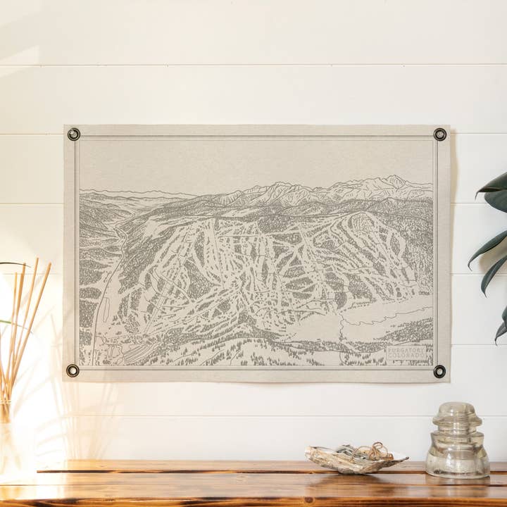 Benoit's Design Co. - Wholesale Sign - Purgatory Colorado Mountain Map Felt Poster Banner