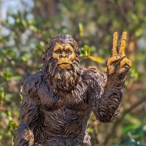 John Bernard & Company - Wholesale Decorative Figurine - Bigfoot Peace Sign Sasquatch Statue 10 inch H Shelf Sitter2