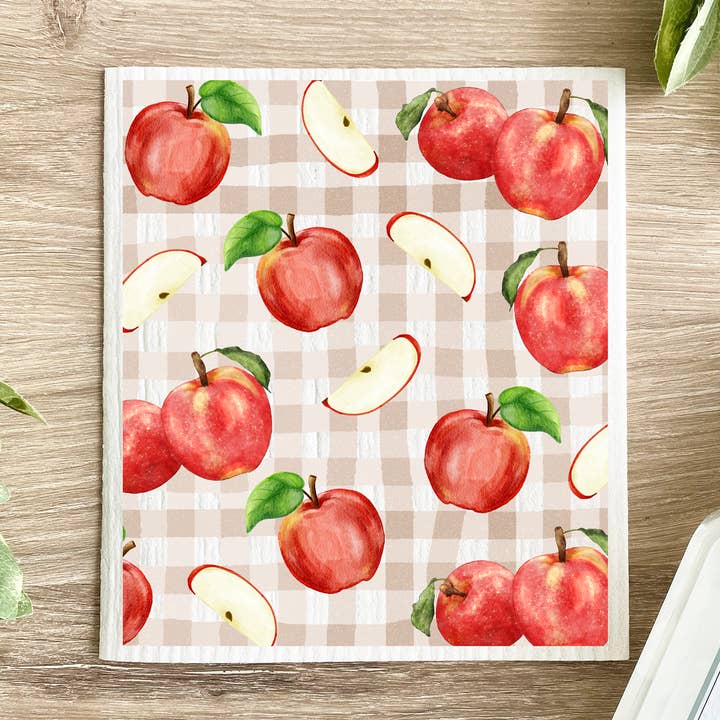 Gingham Apples - Swedish Dishcloth for wholesale by Lissi Designs