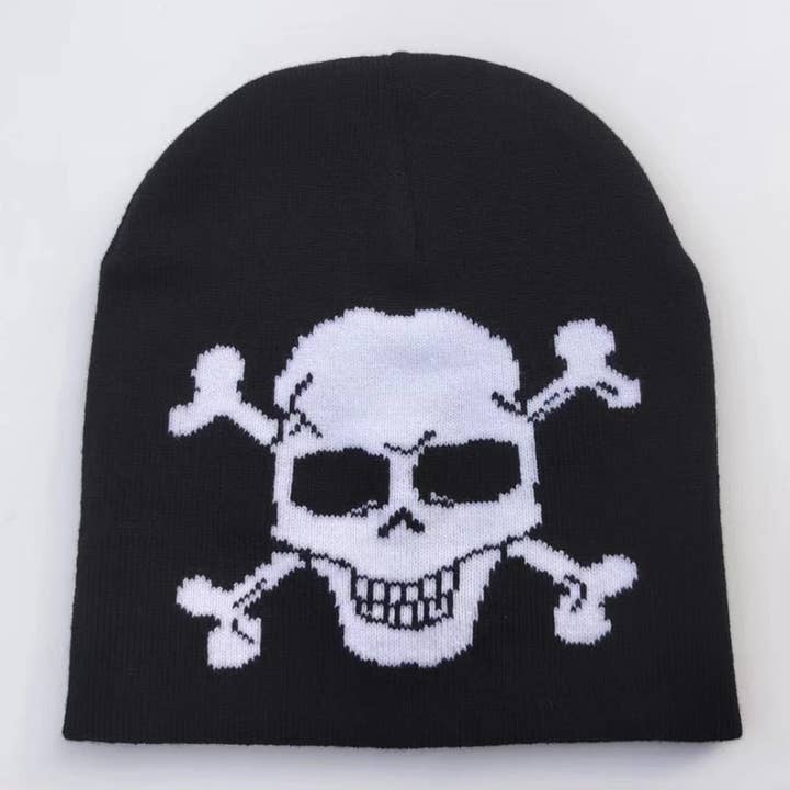alberalkirk - Wholesale Beanie - Women's - Skull & Bat Jacquard Beanie M5A2491
