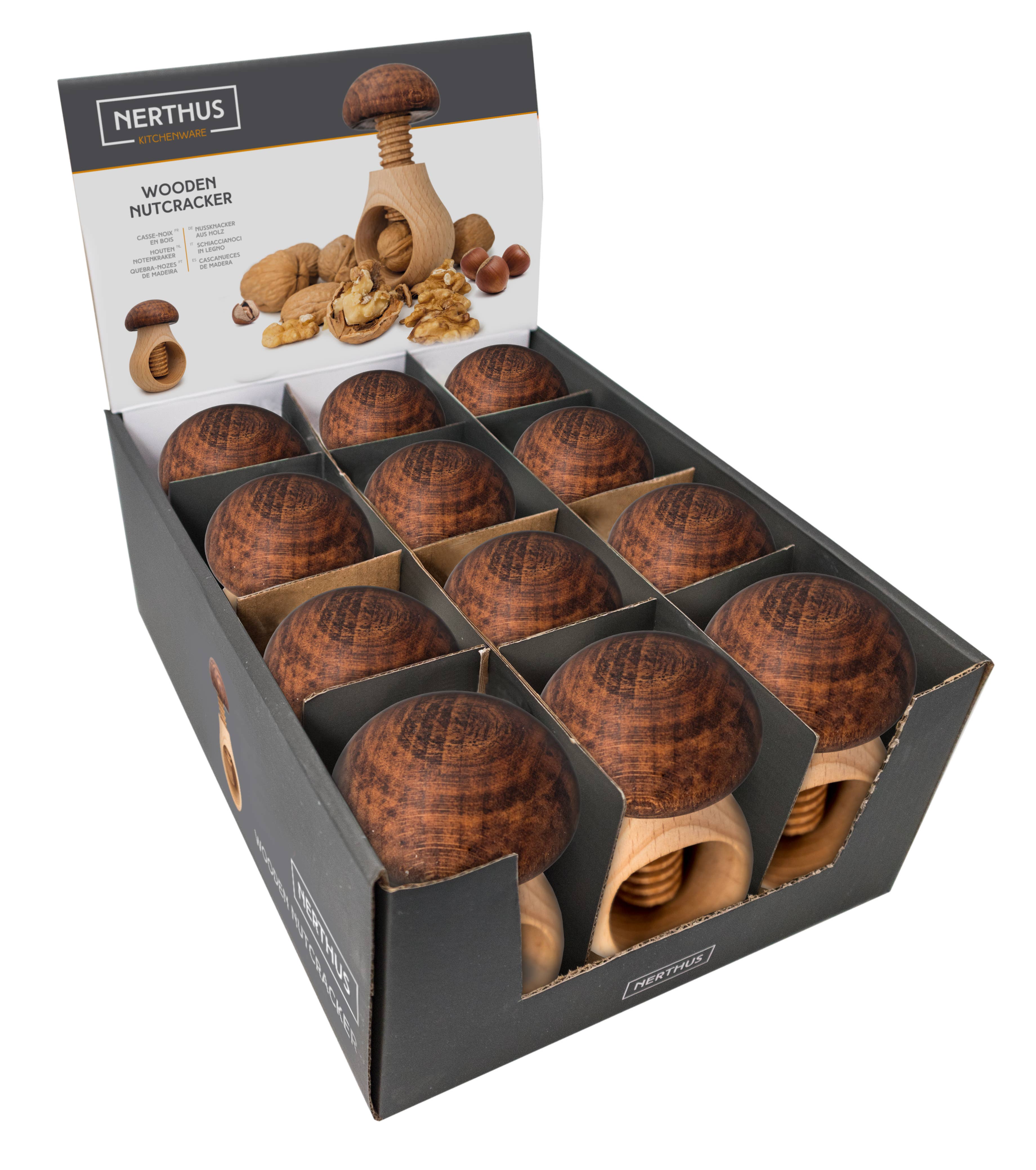 Vin Bouquet (Find It Import & Export Sl) - Wholesale Holiday Nutcracker - Mushroom-shaped nutcracker in wood3