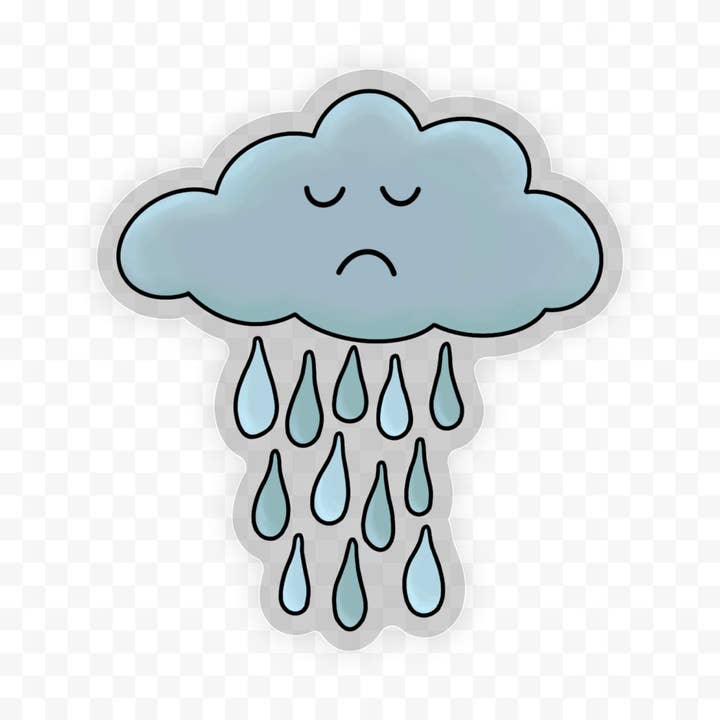 Art By Kimba - Wholesale Sticker - Sad Rain Cloud Waterproof Transparent Sticker1