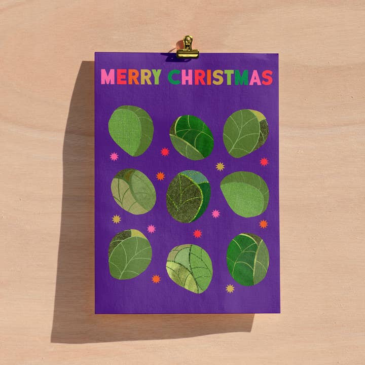 Katsillustration – wholesale Christmas card – Festive Feast Sprouts Christmas Card 4