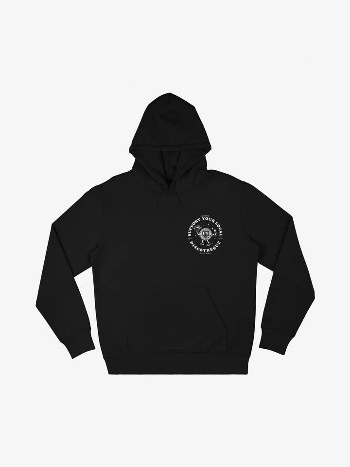 Support Your Local Discotheque Black Hoodie for wholesale by batch1
