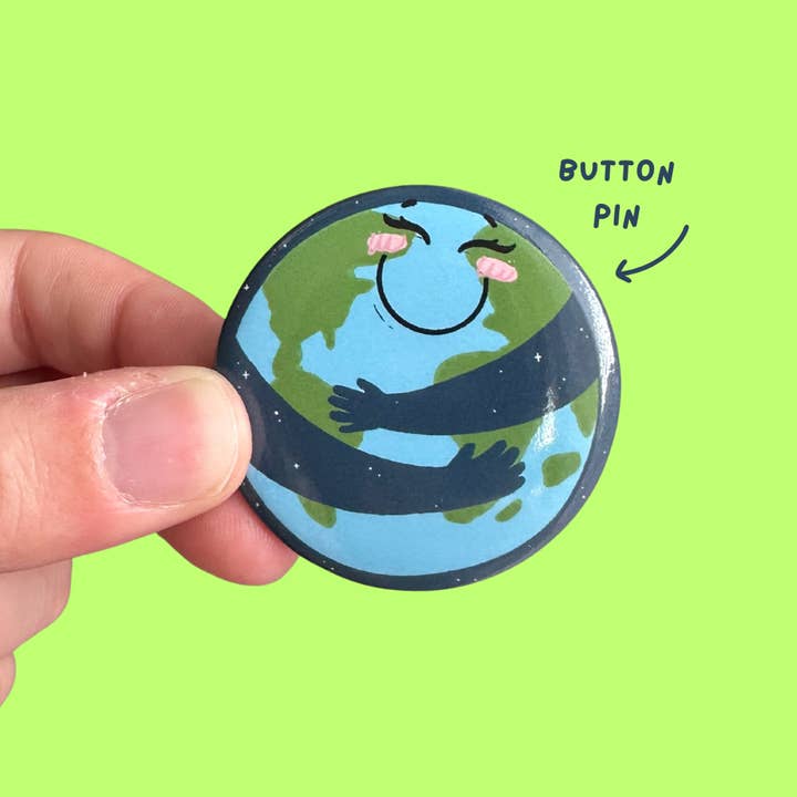 Earth Hug Button Pin for wholesale by Outlet Orion