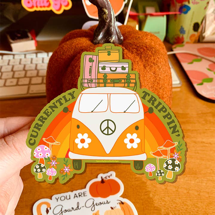 Currently Trippin' Sticker for wholesale by Peachy Keen by Design Co