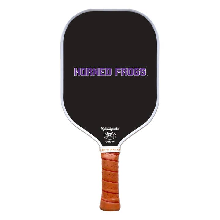 TCU Horned Frogs Black Horned Frogs Pickleball Paddle (B2B) for wholesale by Rally Republic