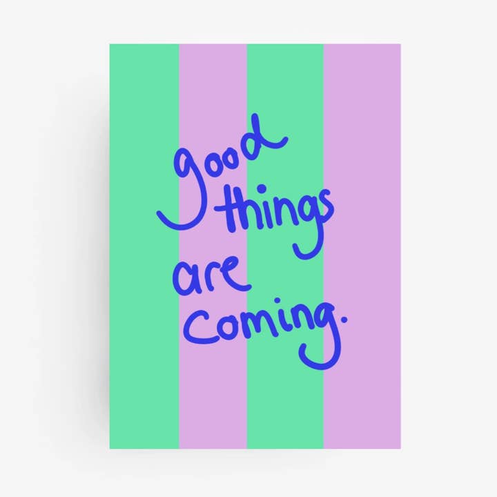Postkarte „ Good things are coming „ für den Großhandel von Ute Arnold / Hej.Ibiza
