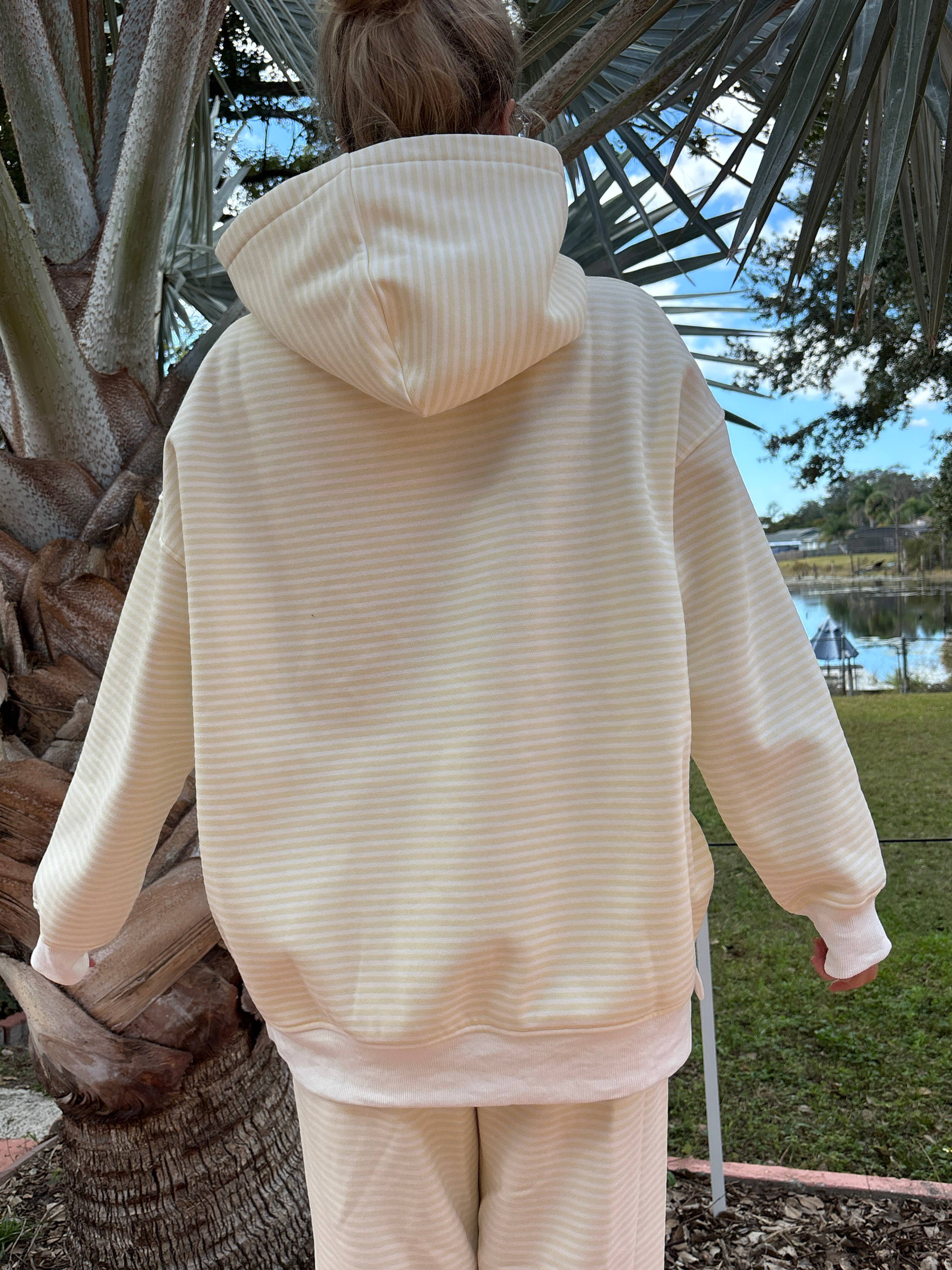 Baby Yellow and White Big Striped Hoodie for wholesale on Faire11
