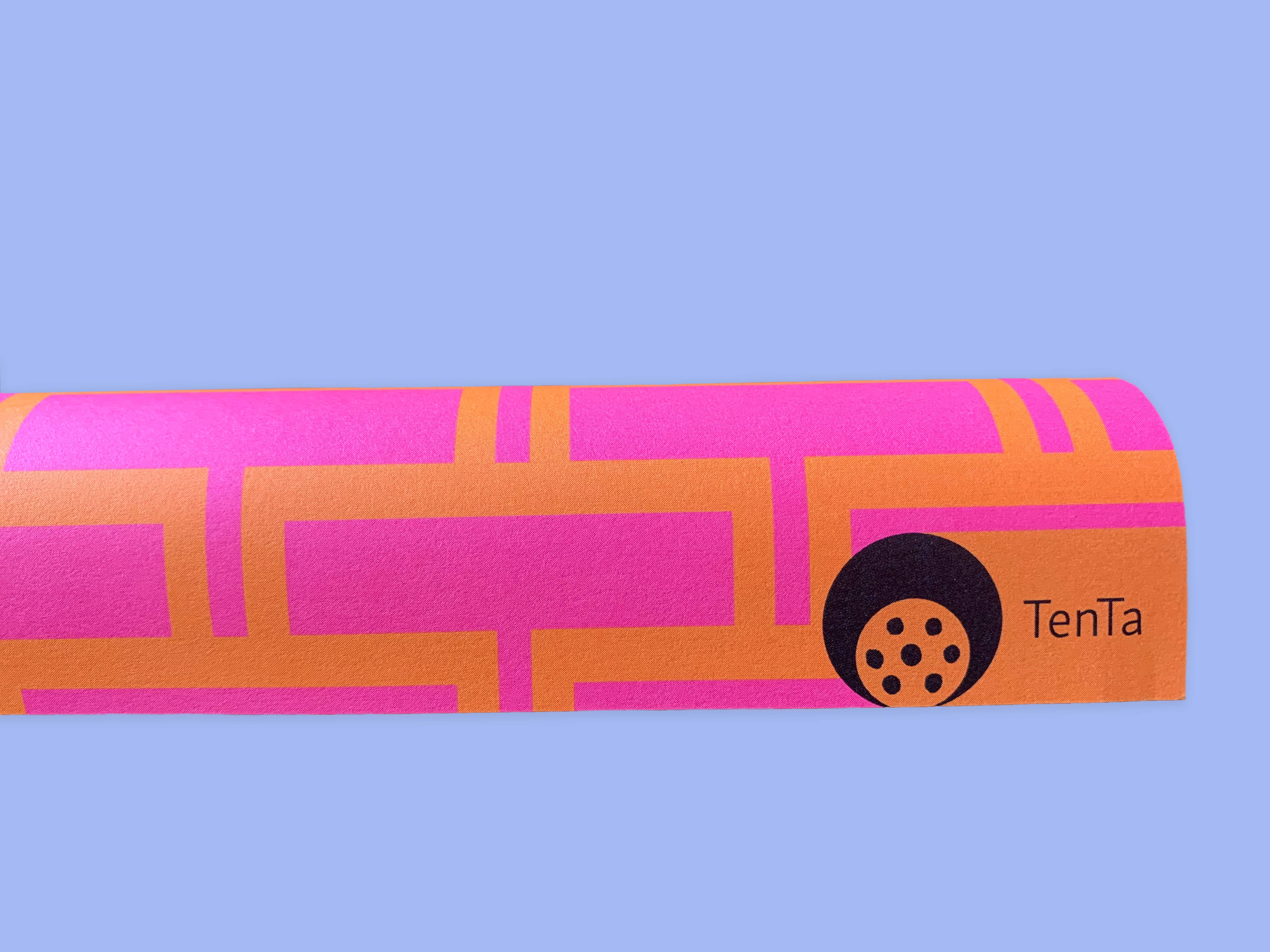 TenTa - Wholesale Wrapping Paper Roll - Pink & Orange Brick Geometric Retro Wrapping Paper 1