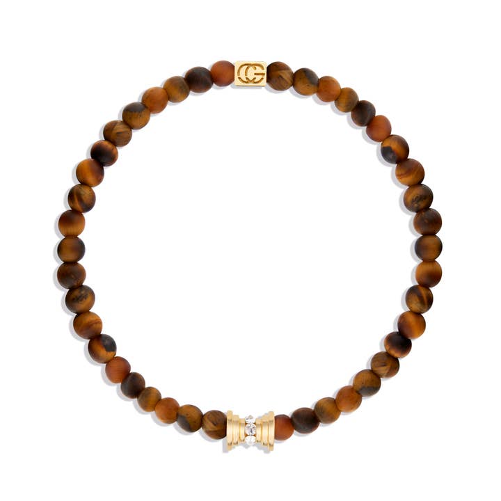 C. GRASSI - Venta al por mayor Pulsera de cuentas - Reloj de Arena Graduado // Ojo de Tigre