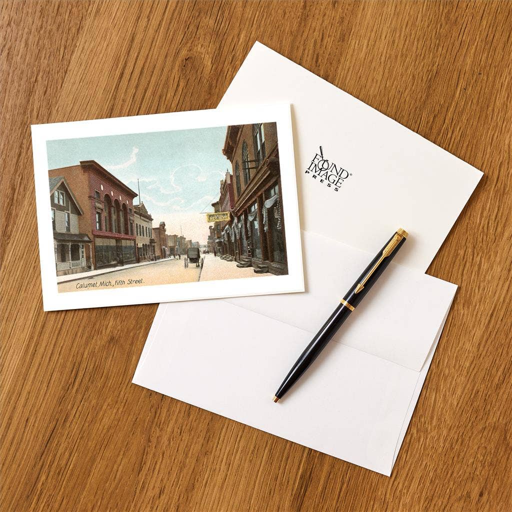Found Image Press – wholesale Stationery/notecard set – Greeting Card MI-245 Fifth Street, Calumet1