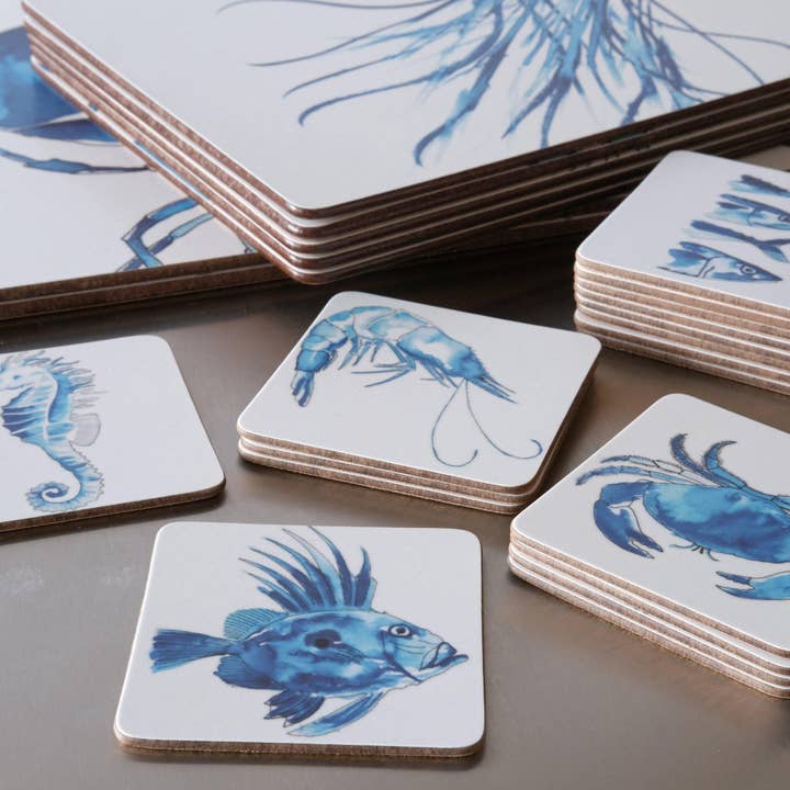 Pack of 6 SeaLife Coasters for wholesale by SeaKisses
