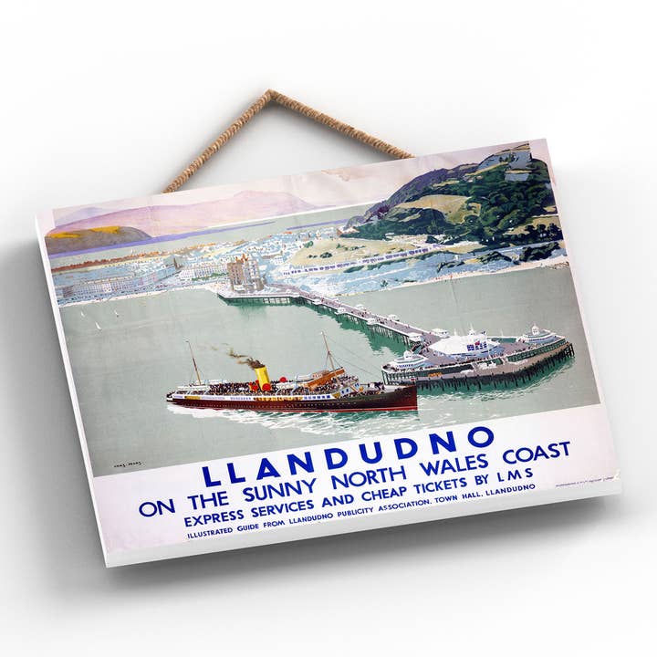 Vivid Squid Wholesale - Vendita all'ingrosso Stampa artistica - P0113 - Ferrovia nazionale originale del Galles del Nord di Llandudno1