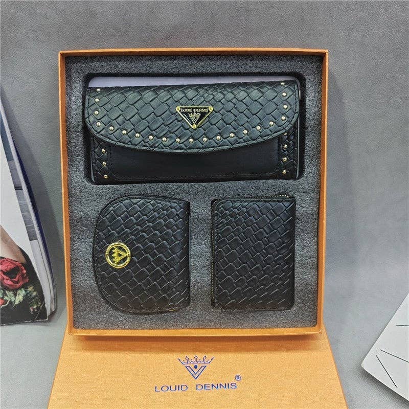 UZ Wholesale Store - Wholesale Wallet - Women's - Gift Box Set PU Wallet Card Holder Three-Piece Set4