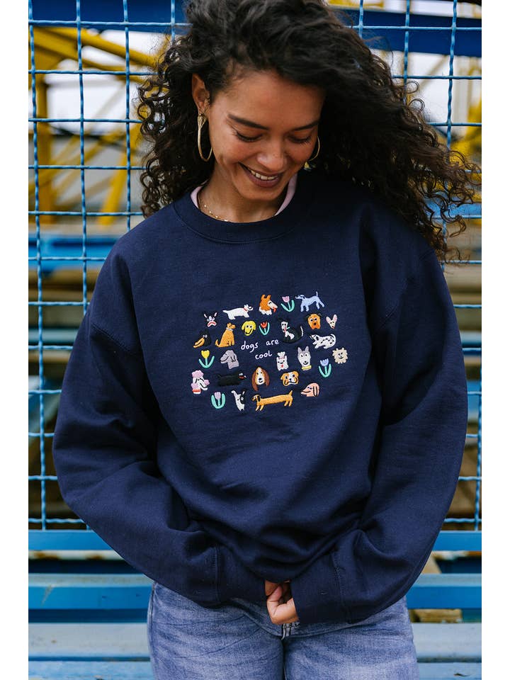 Limpet Store – wholesale Sweatshirt – Women's – Dogs Are Cool Embroidered Sweatshirt11