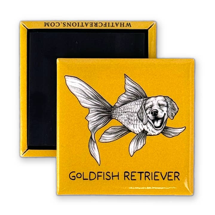 Goldfish Retriever Fridge Magnet for wholesale by Whatif Creations
