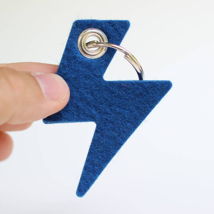 Lightning Felt Key Fob - USA-made from 100% Merino Wool for wholesale by Feltiva