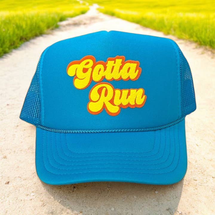 Gotta Run - Surf Blue Trucker for wholesale by Littlebrightbird