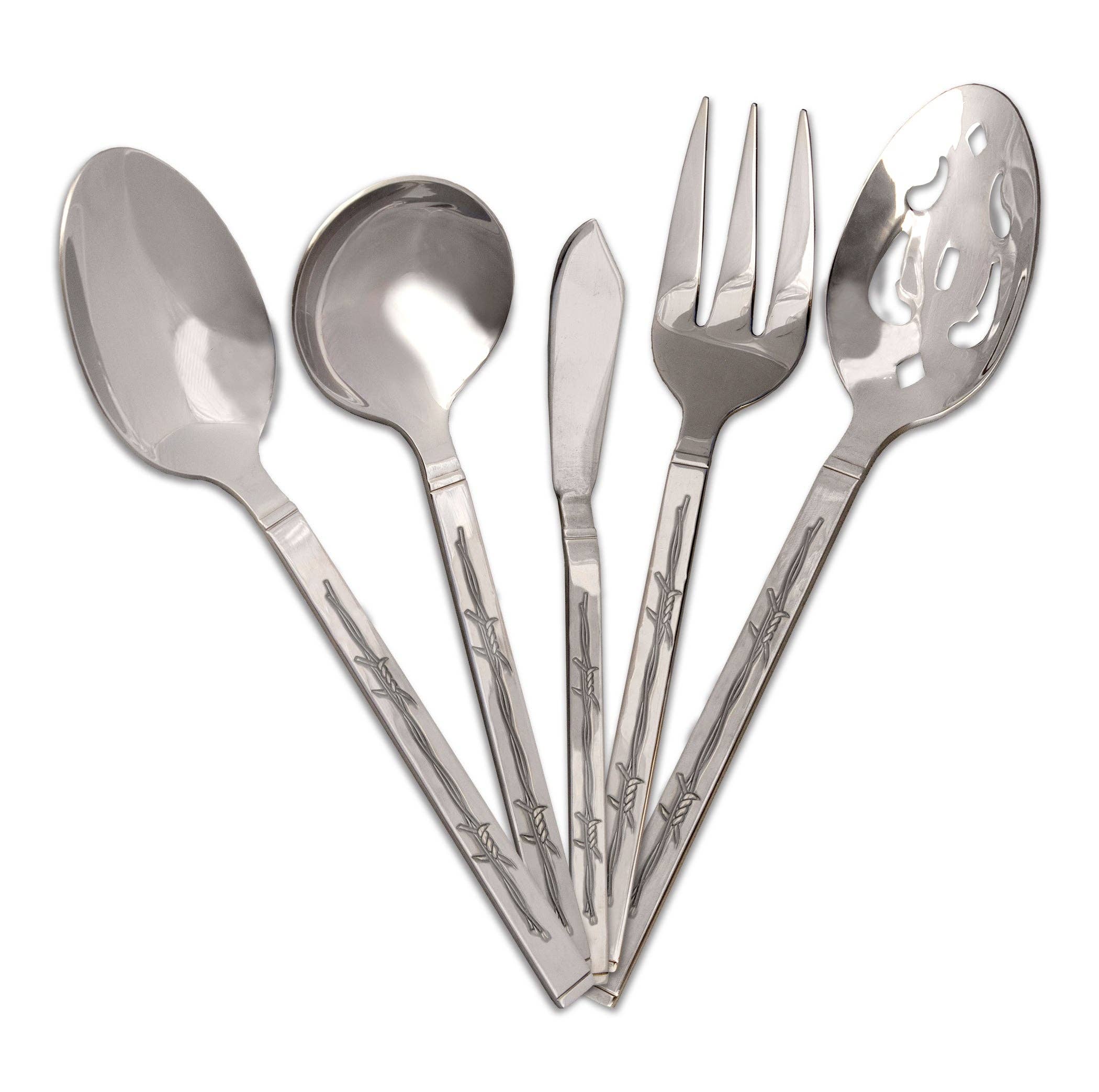 Country Barn USA - Wholesale Flatware Set - 5 Piece Flatware Hostess Set - 3 Designs Abailable2